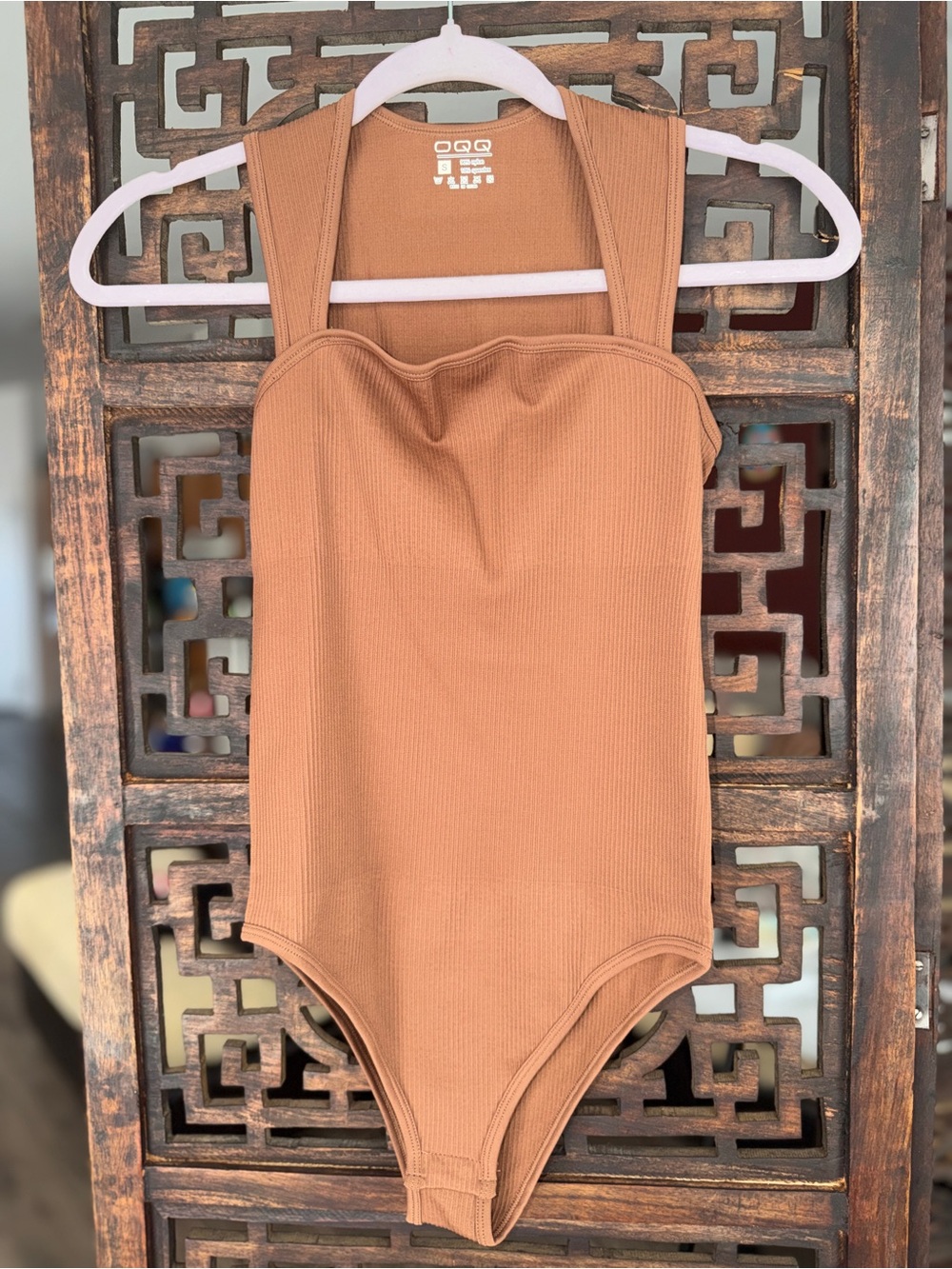 NWOT OQQ Bodysuit- light brown